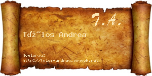 Tálos Andrea névjegykártya