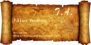 Tálos Andrea névjegykártya