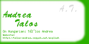 andrea talos business card